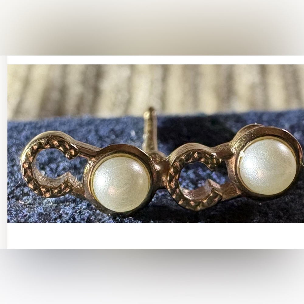 Chanel Coco Script Stud Earrings - image 1